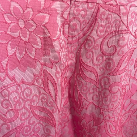 Trina Turk Jayme Sleeveless Dress Jolie Jacquard Pink Fit Flare Pleated size 2 - Picture 6 of 10